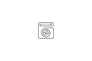 laundry logo in continuous line art design style