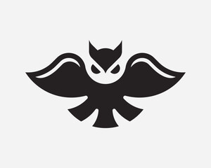 Owl logo. Night bird emblem design editable for your business. Vector illustration.