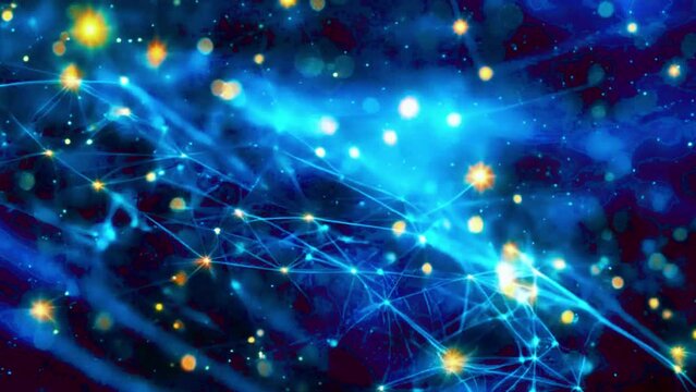 Visualize various sources such as sensors, databases, and user inputs providing raw data streams, represented by colorful lines or particles flowing towards the neural engine, 4K High-Quality Video