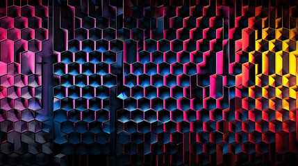 Fototapeta premium Abstract background with hexagons. 3d rendering, 3d illustration.