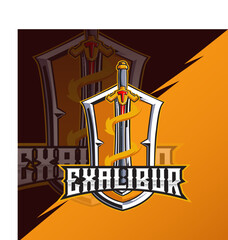 Excalibur sword e sport logo aggressive