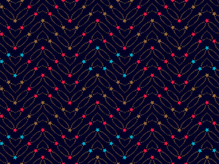 Polka dots pattern with colorful stars