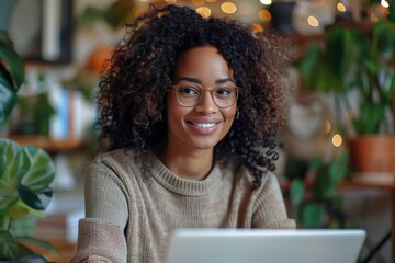 portrait of smiling young African American woman