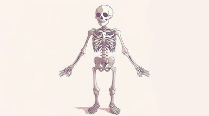 Illustration of a cartoon skeleton.