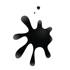 Blak ink splash on white background. Vector illustration.