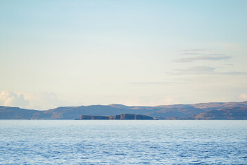 The isle of Staffa seen from the Isle of Iona