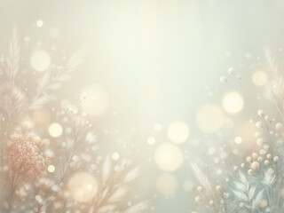 Abstract background with bokeh and leaves. AI