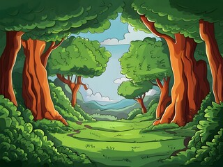 landscape with forest