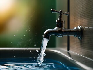 faucet with water drop