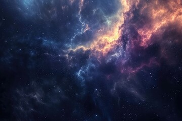 Fototapeta premium Colorful galaxy with cosmic dust and nebulas