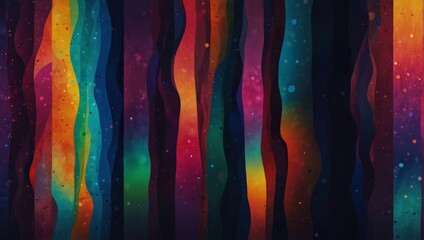 Psychedelic abstract background cover banner design. Retro 60s 70s pattern.