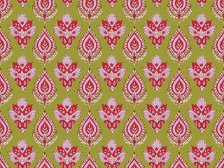 SPRIG FLORAL WITH BLOCK PRINT DETAIL SEAMLESS PATTERN IN EDITABLE VECTOR FILE