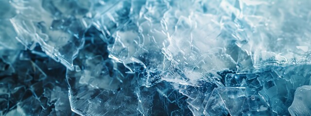 Obraz premium Frosty ice surface. White and blue icy patterns for a chilly abstract backdrop
