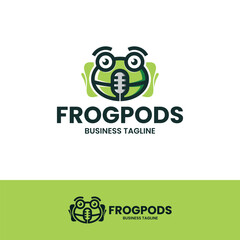 frog podcast logo vector