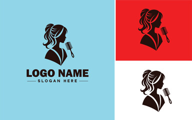 beauty salon icon Hair salon Beauty parlor Spa flat logo sign symbol editable vector