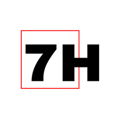 7H initial letters monogram