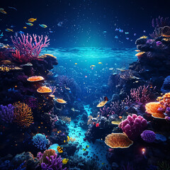 Coral reef in deep space setting