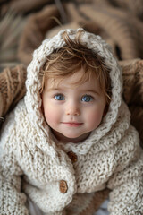 Adorable Baby in Knitwear