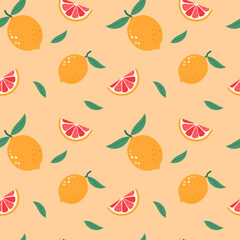 summer fruits seamless pattern 