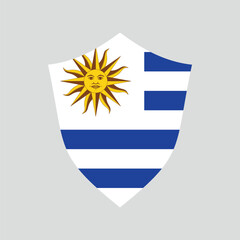 Obraz premium Uruguay Flag in Shield Shape Frame