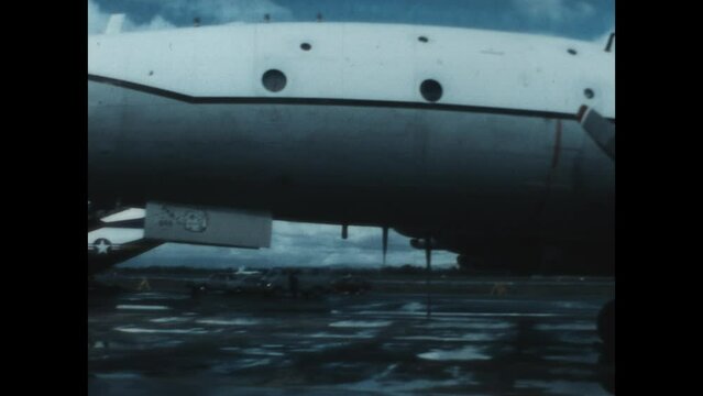 Warning Star on Display 1977 - A Lockheed EC-121K Warning Star with the Pacific Missile Test Center is on display at the Space Fair in Point Mugu Naval Air Station, 1977.