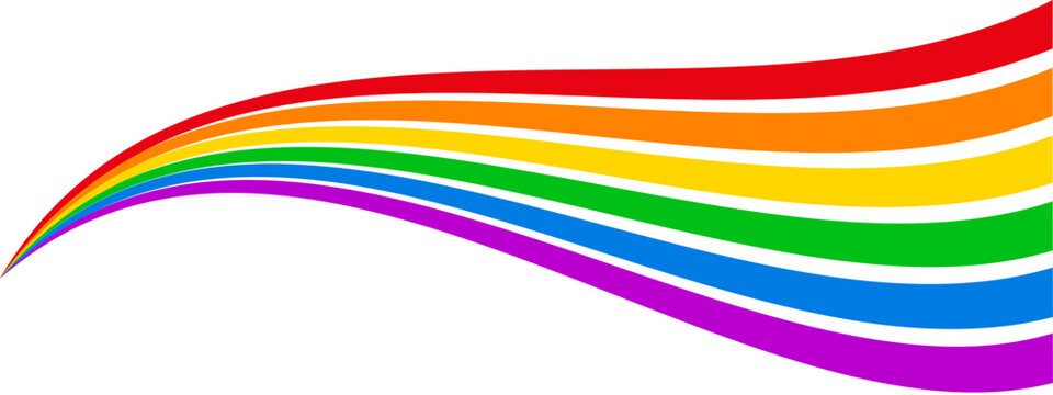 Pride wave background, rainbow LGBT flag colors isolated, LGBTQ gay pride concept stripes flag