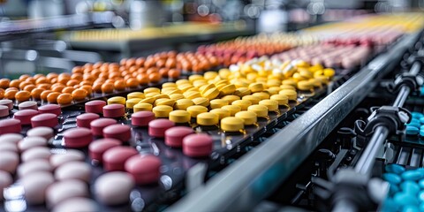 Obraz premium Pharmaceutical development process with experimental drugs