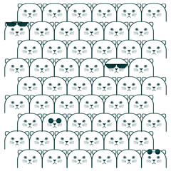 Obraz premium repeating pattern cool and cute cats