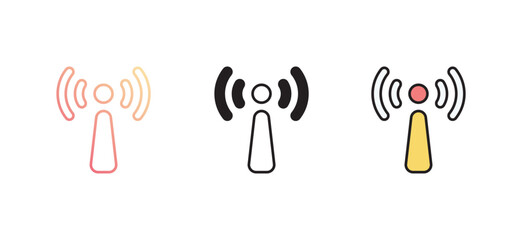 Non Ionizing Radiation icon design with white background stock illustration