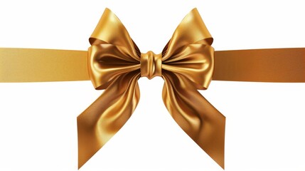 Fototapeta premium 3d render of ribbon bow ,simple, luxury, glossy, isolated on white background