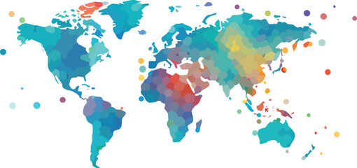 Obraz premium world map with colorful spots, vector illustration, eps10.