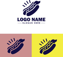 Fototapeta premium hot dog icon Frankfurter Wiener Sausage flat logo sign symbol editable vector