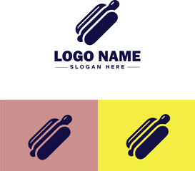 hot dog icon Frankfurter Wiener Sausage flat logo sign symbol editable vector