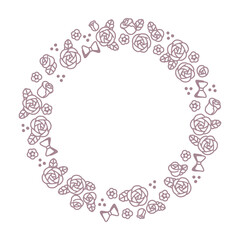 線画のバラのベクターイラスト円