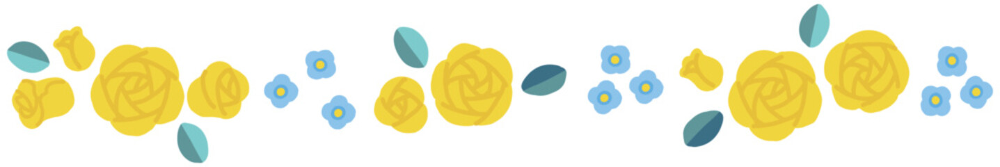 黄色いバラのベクターイラスト線