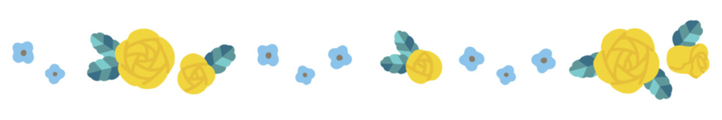 黄色いバラのベクターイラスト線