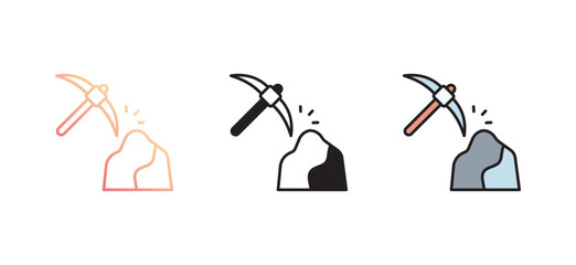 Mining icon design with white background stock illustration