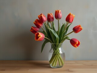 red tulips in a vase