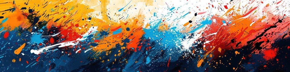 Vibrant D Cartoon of Expressive Abstract Splatter Paint