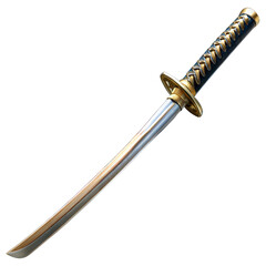 Sword With Gold Handle on Transparent Background
