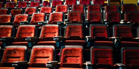 Naklejka premium Illustrative photo of a cinema with a white screen