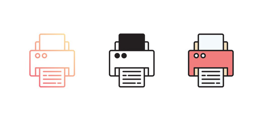 Printer icon design with white background stock illustration