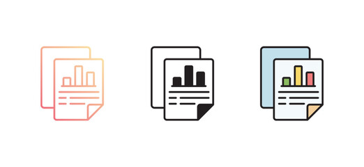 Chart icon design with white background stock illustration