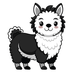 cheerful alpaca vector illustration 