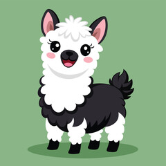 cheerful alpaca vector illustration 