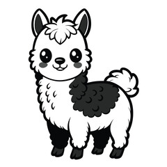 cheerful alpaca vector illustration 