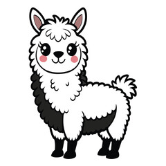 cheerful alpaca vector illustration 