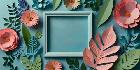 frame illustration wallpaper with a floral theme suitable for a wedding invitation background. Springtime

