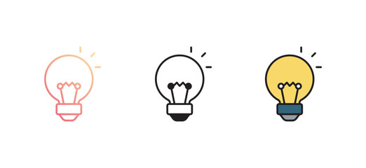 Lightbulb icon design with white background stock illustration