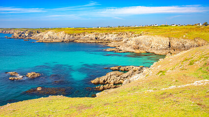 Ouessant Island in french brittany in finistere atlantic ocean